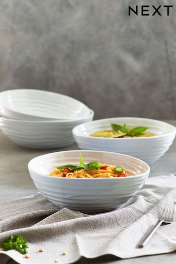 Set of 4 White Malvern Organic Shaped Pasta Bowls (678999) | £38