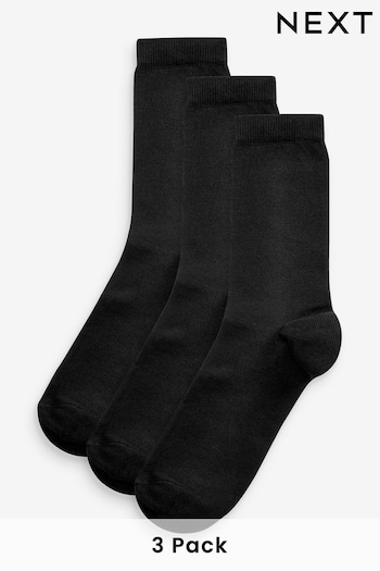 Black Soft Viscose Ankle Socks 3 Pack (679080) | £7