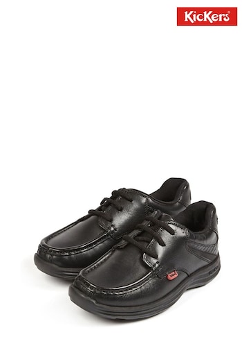Kickers Youth Reasan Strap Leather Black Shoes (679145) | £60