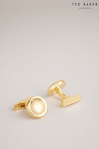 Ted Baker Gold Tone Curve Metal Circle Cufflink (679519) | £40