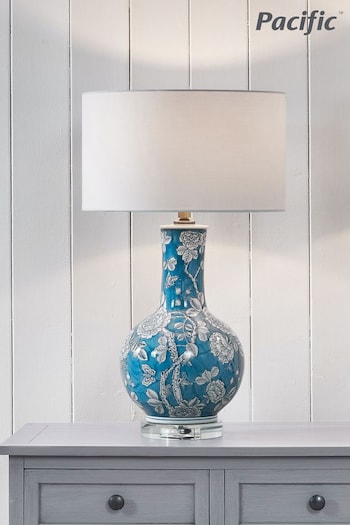 Pacific Blue Altheda Blue and White Floral Table Lamp (6796N8) | £200