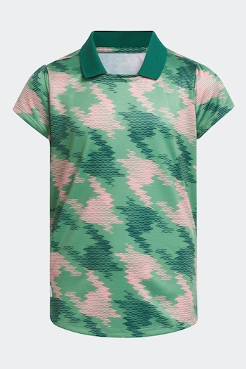 adidas off Golf Green HEAT.RDY Printed Polo Shirt (679866) | £28