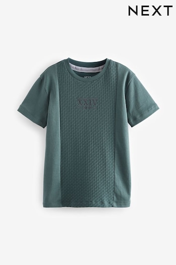 Mineral Embroidery Textured Short Sleeve T-Shirt (3-16yrs) (680026) | £13 - £16