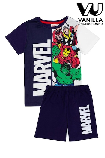 Vanilla Underground Blue Marvel Boys Short Pyjamas (680178) | £16