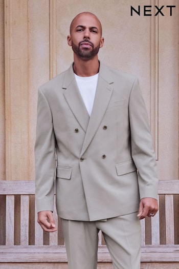 Cement Grey Oversized Motion Flex Stretch Suit Jacket (680267) | £79