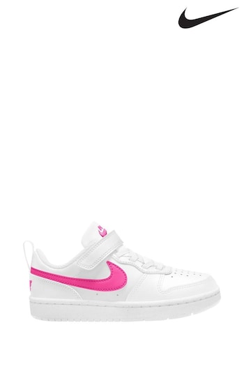 Nike Pink/White Junior Court Borough Low Recraft Trainers (680319) | £38
