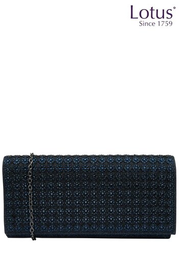 Lotus Navy Blue Clutch Bag with Chain (680376) | £55