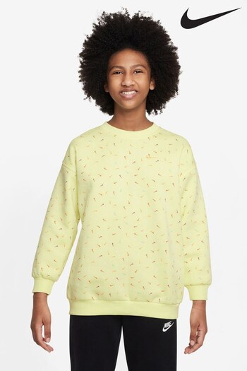 Nike Lime Green Oversized Club Fleece Logo Sweatshirt (680807) | £40