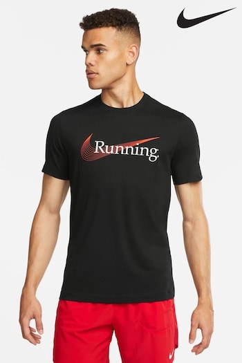 Nike Black Dri-FIT Running T-Shirt (681479) | £33