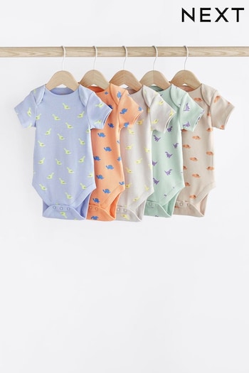 Bright Dinosaurs Baby Short Sleeve Bodysuit 5 Pack (681629) | £17 - £19