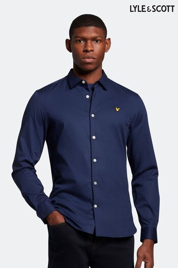 Lyle & Scott Blue Slim Fit Poplin Shirt (681829) | £70