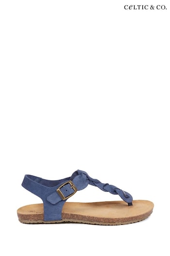 Celtic & Co. Blue Plaited Toe Post Sandals (682413) | £55