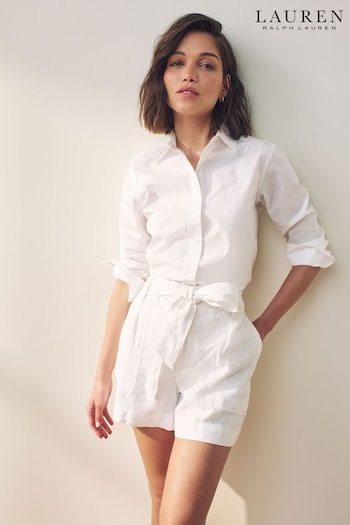 Lauren Ralph Lauren Davian Belted Linen Shorts (682502) | £139