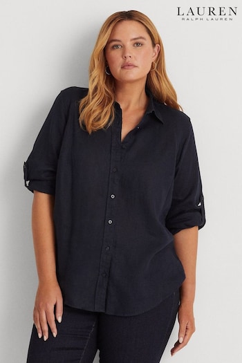 Lauren Ralph Lauren Curve Linen Roll Sleeve Shirt (682702) | £149