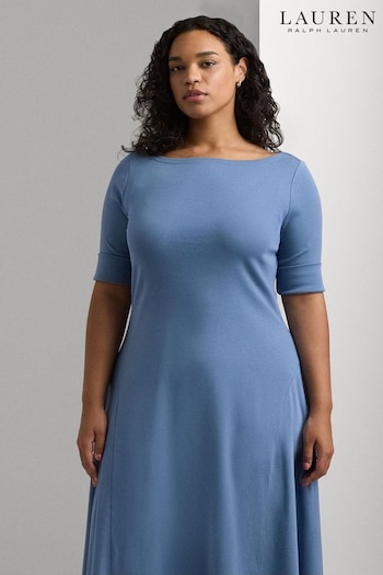 Lauren Ralph Lauren Curve Stretch Cotton Midi Dress (682835) | £149
