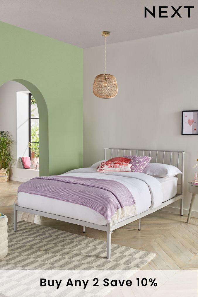 Next white metal bed new arrivals frame