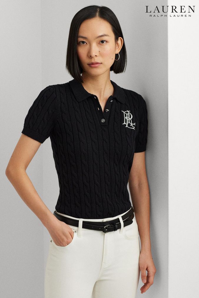 Buy Women s Polo Shirts Black Tops Online Next UK
