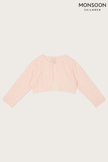 Monsoon Pink Baby Lace Cardigan (683092) | £23 - £25