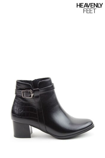 Heavenly Feet Ladies Vegan Friendly Ankle Black Boots (683321) | £50