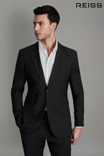 Reiss Black Hope Modern Fit Wool Blend Single Breasted Blazer (683428) | £268