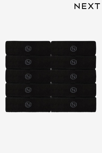 Black 10 Pack Cushioned Sole Comfort Socks (683549) | £28