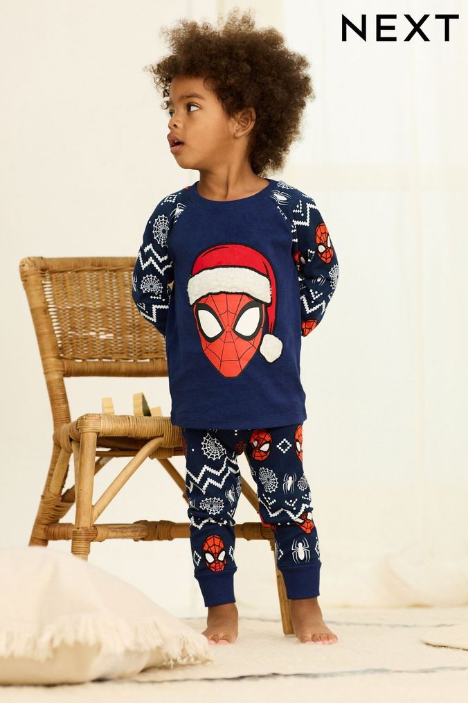Buy Boys Blue Spiderman 100 Cotton Nightwear Online Next UK