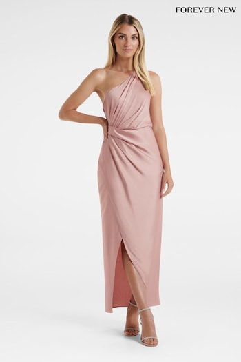 Forever New Pink Melissa One Shoulder Satin Dress (684068) | £110