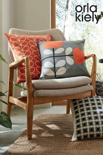 Orla Kiely Orange Linear Stem Cushion (684293) | £42