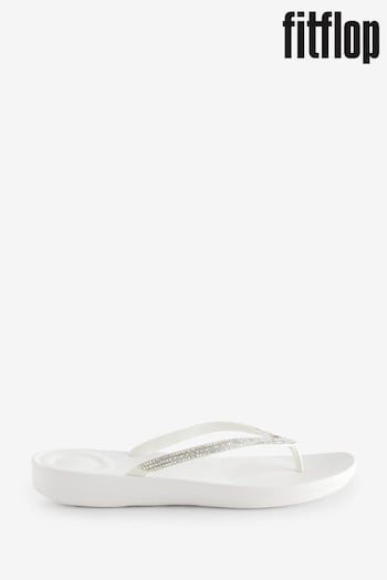 FitFlop Iqushion White Sparkle Sandals (685231) | £40