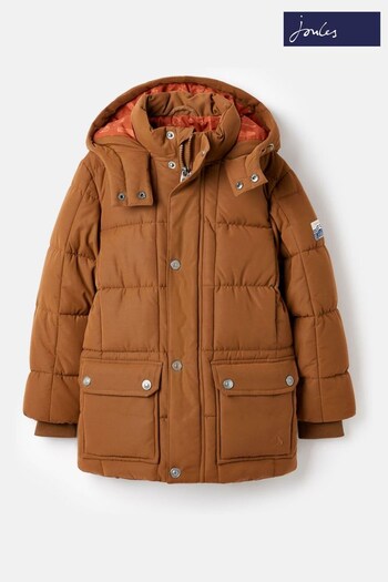 Joules Broderick Brown Showerproof Square Quilt Padded Coat (685257) | £34 - £36