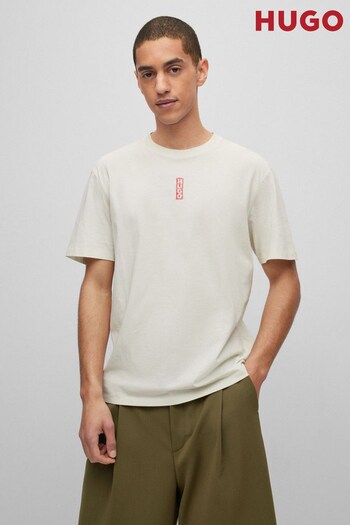 HUGO Green Vertical-logo T-Shirt In Cotton Jersey (685589) | £59