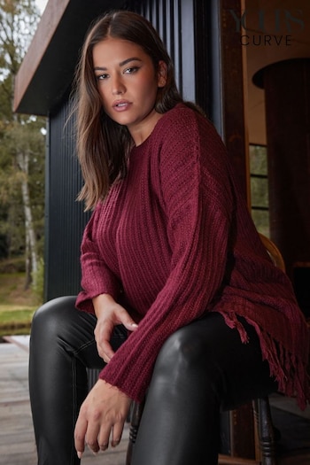 Yours Curve Brown Fringed Jumper (685864) | £27