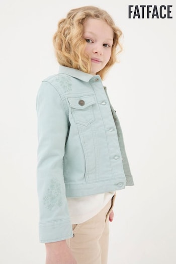 FatFace Green Embroidered Denim Jacket (686115) | £26