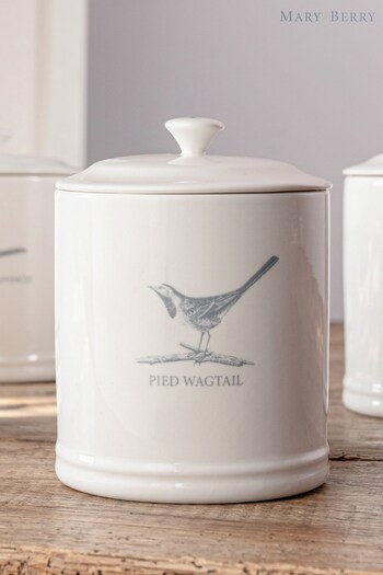 Mary Berry White Garden Pied Wagtail Tea Canister (686225) | £14