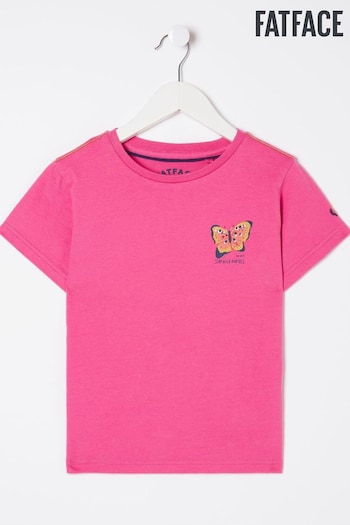 FatFace Pink Butterfly Fact T-Shirt (686285) | £12.50