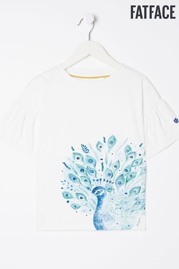 FatFace White Peacock Graphic T-Shirt (686498) | £12.50