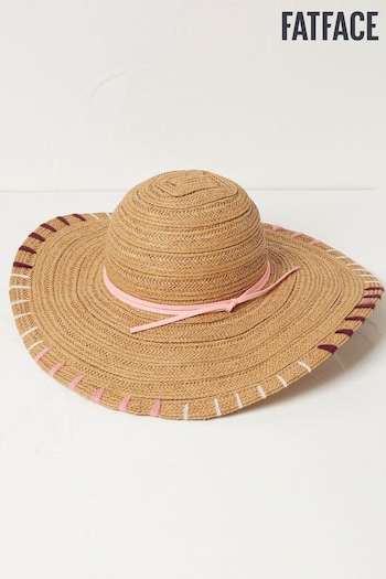 FatFace Natural Stitch Detail Straw Sun Hat (686573) | £28