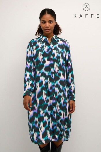 Kaffe Natural Amilia Knee Length Printed Shirt Dress (686712) | £90