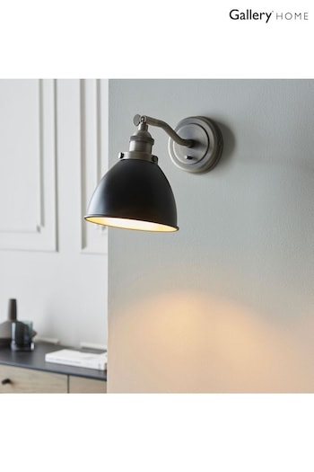 Gallery Home Pewter Grey Langley 1 Bulb Wall Light (686924) | £56
