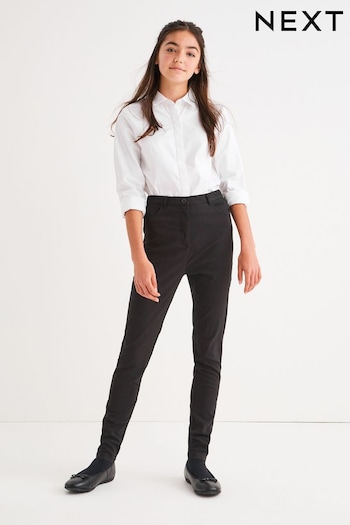 Black Skinny Fit Stretch High Waist School Trousers (9-18yrs) (687000) | £9 - £15