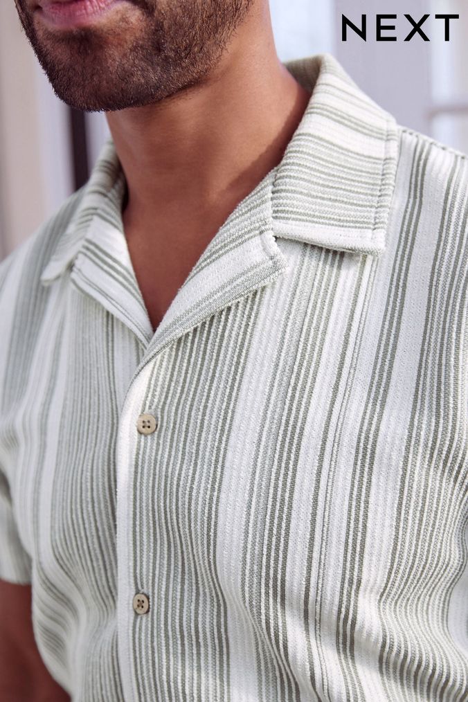 Mens Short Sleeve Stripe Shirts Mens Patterned Shirts Next Official Site