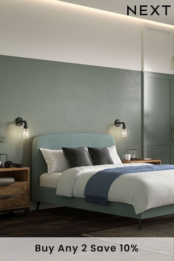 Soft Velvet Slate Teal Matson Upholstered Bed Bed Frame (687110) | £325 - £425