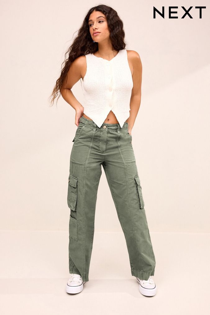 Buy Women s Trousers Green Trousers Online Next UK