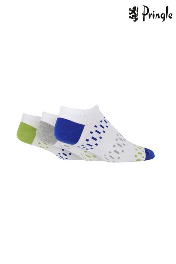 Pringle White Fashion Pop Colour Trainer Socks 3PK (687302) | £14