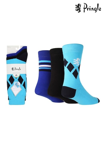 Pringle Blue Fashion Crew Socks (687375) | £14