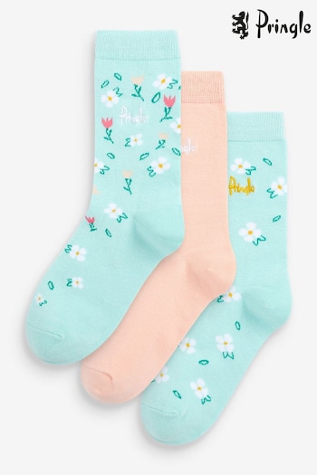 Pringle Blue Floral Fashion Socks (687398) | £14