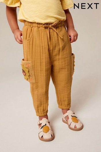Ochre Yellow Crochet Pocket Noir Trousers (3mths-7yrs) (687403) | £13 - £15