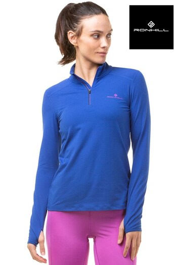 Ronhill Womens Blue Core Thermal 1/2 Zip Running T-Shirt (687432) | £55
