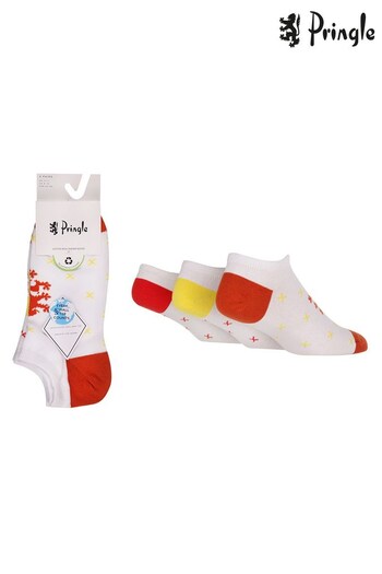 Pringle White Pop Colour Low Cut Trainer Socks (687485) | £14