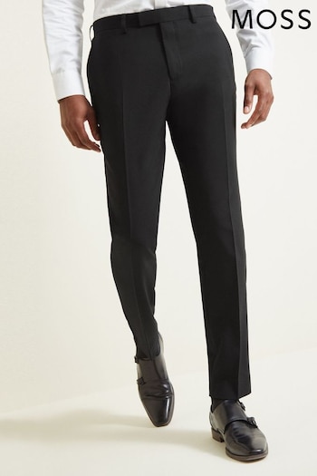MOSS Tailored Fit Black Dress Trousers (687497) | £110
